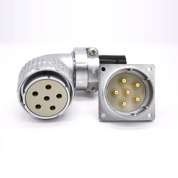 Male Female Socket Plug P48 6 Pin Ringht Angle Plug Straight Receptacles