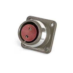 P20 2-Pin Female Socket Reverse Flange Mount P20K2A Aviation Connector