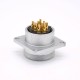 P24 Male 9 Pin Straight Socket Square 4 holes Flange Mounting Solder Cup for Cable