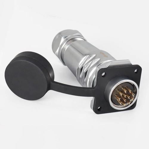 SF20-12 Pin Waterproof Plug+Socket 4-Hole Flange Aviation Circular Quick Push-Pull Industrial Metal