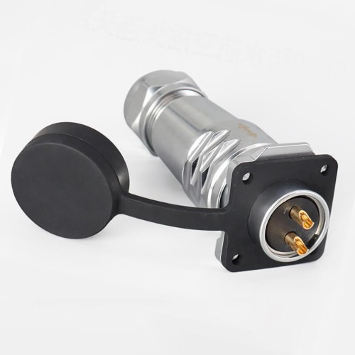 SF20-2 Pin Plug+Socket Waterproof 4-Hole Flange Industrial Metal Aviation Circular Quick Push-Pull