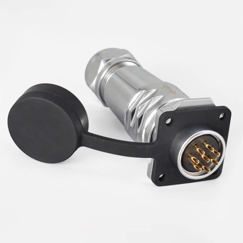 SF20-8 Pin Plug+Socket 4-Hole Flange Waterproof Metal Aviation Quick Push-Pull Circular Industrial