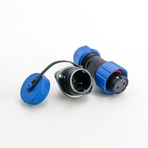 2 pin Waterproof Connector Plug SP17 Series 2 pin Female Plug & Male 2 Hole Flange Panel Mount Socket Waterproof Connectors