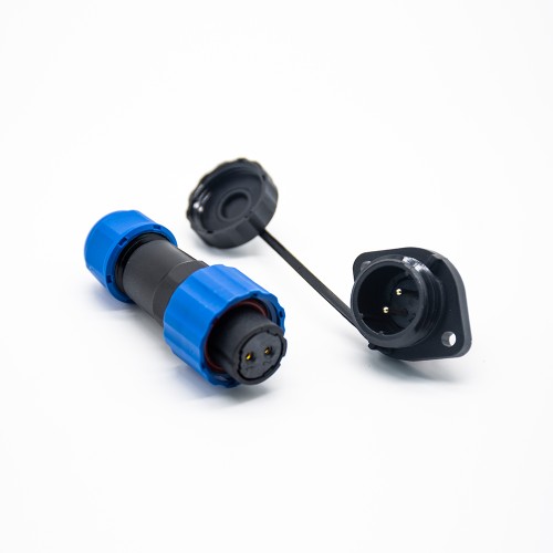 2 pin Waterproof Connector Plug SP17 Series 2 pin Female Plug & Male 2 Hole Flange Panel Mount Socket Waterproof Connectors