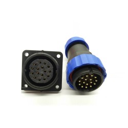 Connector SP29 16pin Plug Straight & Socket 4 Hole Flange