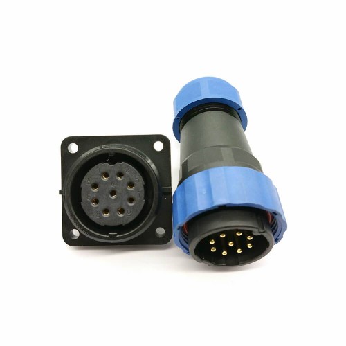 Elecbee Connector SP29 9Pin Straight Plug&Socket 4 Hole Flange