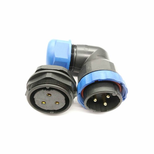 SP 29 Connector 3 pin Plug Angled&Socket Rear-nut Mount