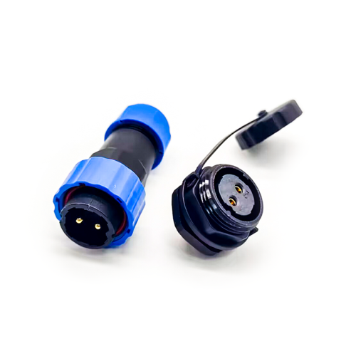 SP21 Series IP68 2 Pin Male Plug & Female socket Rear-nut Mount Straight Waterproof & Dustproof Aviation Connector