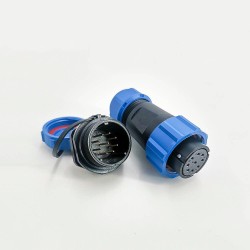 SP21 Series IP68 9 Pin Female Plug & Male Socket Rear-nut Mount Straight SP21-9 Pins Waterproof Aviation Connector