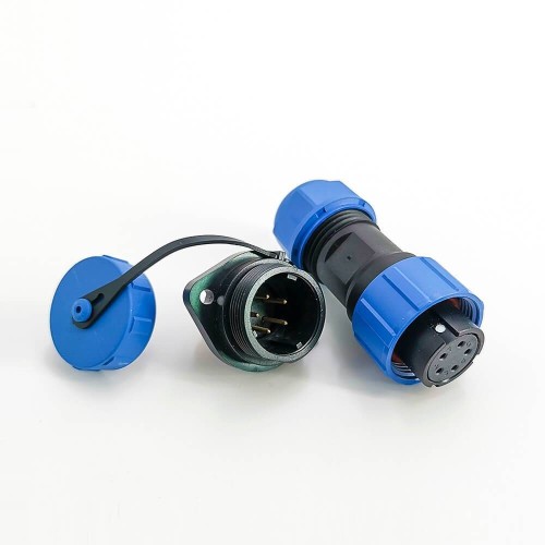 Waterproof electrical Plugs and sockets SP17 Series 5 pin Female Plug & Male 2 Hole Flange Panel Mount Socket Aviation Connector