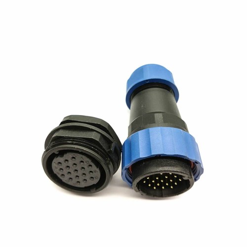 Waterproof Plug and Socket SP29 19Pin Straight Plug&Socket Rear-nut Mount