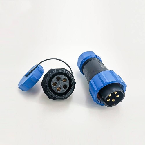 Waterproof Plug Socket SP21 Series IP68 5 Pin Male Plug & Female socket Rear-nut Mount Straight Aviation Connector