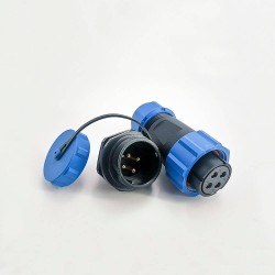 Waterproof SP21 Series IP68 Female Plug & Male Socket Rear-nut Mount Straight SP21-4 Pins Waterproof Aviation Connector