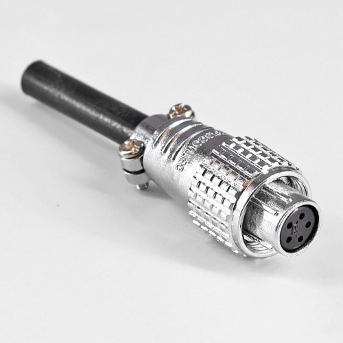 TP12 5 Pin Aviation Connector Female Plug And Male Socket 4 Hole Flange With Rubber Dust Cap