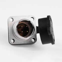 TP16 4 Pin Female Plug and Male Socket with 4 Hole Square Flange Wire Cable Connector