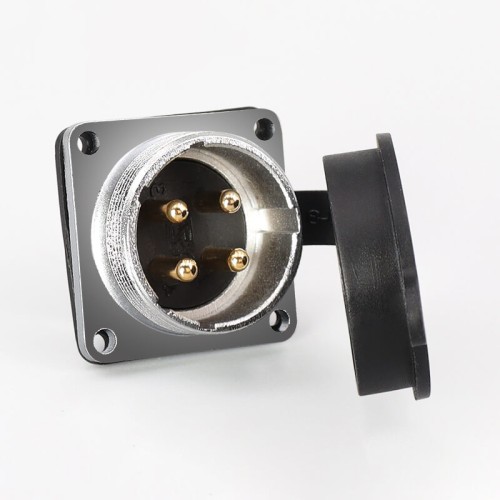 TP28 4 Pin Aviation Female Plug and Male Socket 4 Hole Square Flange Wire Cable Connector