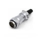 10pin TI+ZG WF28 2-hole Flange Socket with Cap and Straight Male Plug Aviation Waterproof Connector