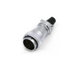 15pin TI+ZG WF40 series 2-hole Flange Socket with Cap and Straight Male Plug Aviation Waterproof Connector