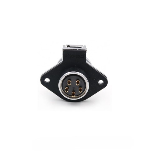 2-hole Flange Socket with Cap Panel Mount Female Receptacle ZM 5pin WF20 Aviation Waterproof Connector