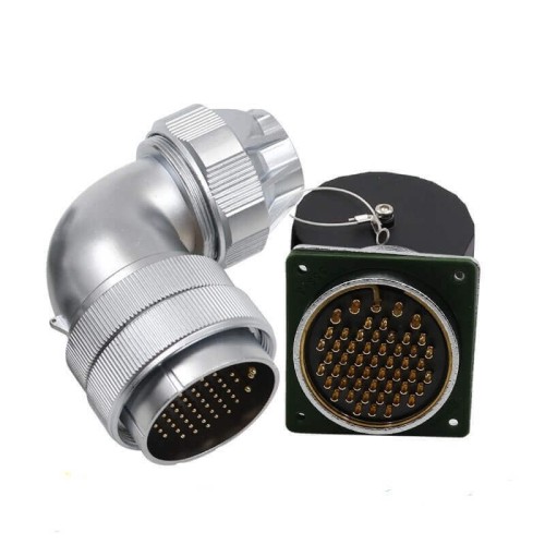 61pin Waterproof Aviation Male Plug and Female Socket TU+Z WF55 series Right Angle Connector