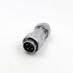 9pin TE Male Plug WF24 Straight Plug with metal clamping-nut Waterproof Connector