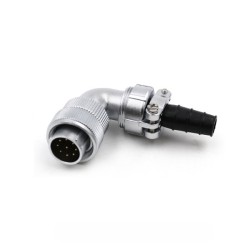 9pin TV Male Plug with Angled back shell and cable Clamping plates WF20 Plug Waterproof Connector