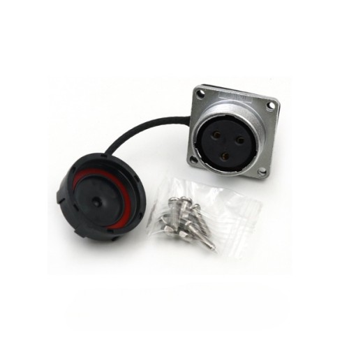 Aviation Waterproof Male Plug and Female Socket TI+Z WF24-3pin Straight cable square Socket Connector