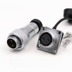 Aviation WF16-2pin TA+Z Straight Male Plug and Square Female Socket Waterproof Connector