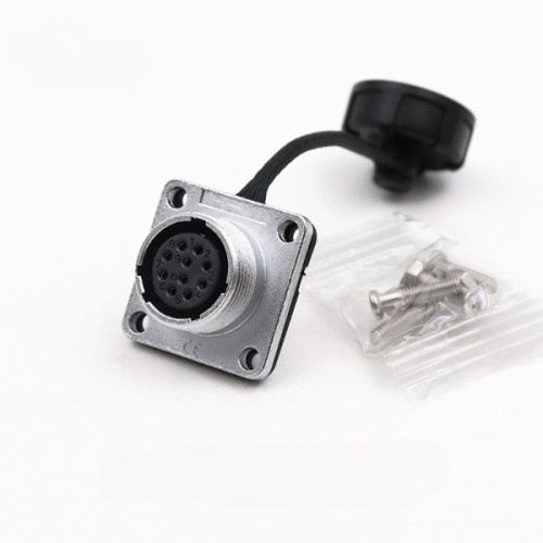 Square Flange Mount Female Receptacle Z 10pin WF16 Aviation Waterproof Connector