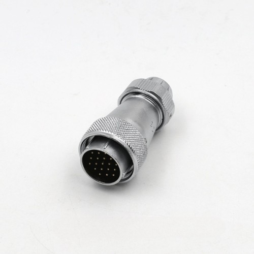 Straight Plug with metal clamping-nut WF24 series 19pin TE Male Plug Aviation Waterproof Connector