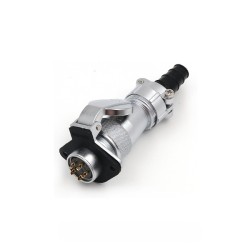 WF20-5pin TI/ZG Metal Flange Jack with Cap Panel Mount IP65 Male Plug Female Socket Aviation Connector