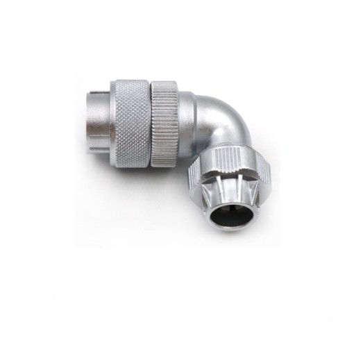 WF24/4pin Plug TU Male Plug with Angled back shell and Metal Clamping-nut Aviation Connector