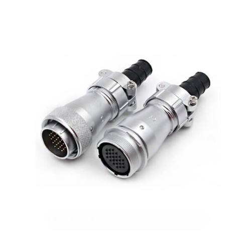 WF28/24pin Aviation Waterproof Connector Docking Straight TI+ZI Male Plug and Female Socket