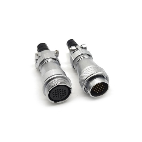 WF28/24pin Aviation Waterproof Connector Docking Straight TI+ZI Male Plug and Female Socket