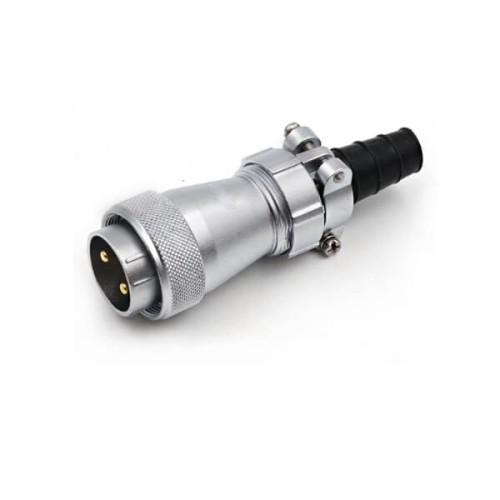 WF28-2pin TI/ZG 2-hole Flange Female Receptacle with Cap and IP65 Male Plug Aviation Connector