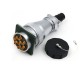 WF48-7 pin Aviation Circular Waterproof Connector Straight Cable TI+Z Male Plug and Female Square Socket