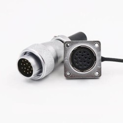 Male Plug With Pvc Sleeve and female socket 15 Pin Metallic Cable Wire Connector Ws20-Tq Z