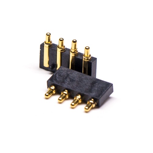 High Density Pogo Pin Connector Multi Pin Series Flat Solder 4 Pin Brass 2.5MM