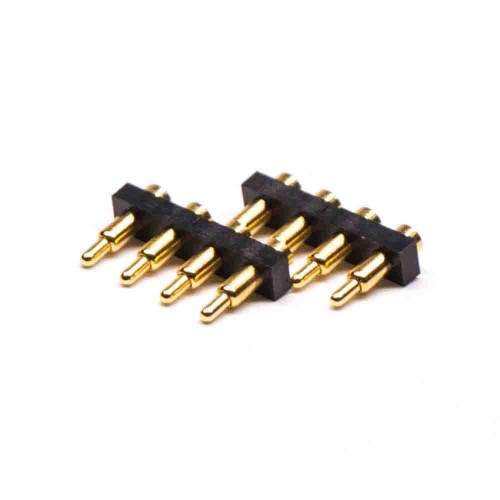 Pogo Pin Connector 4 Pin Single Row Side-mounted Gold Plating Brass Pitch 3MM