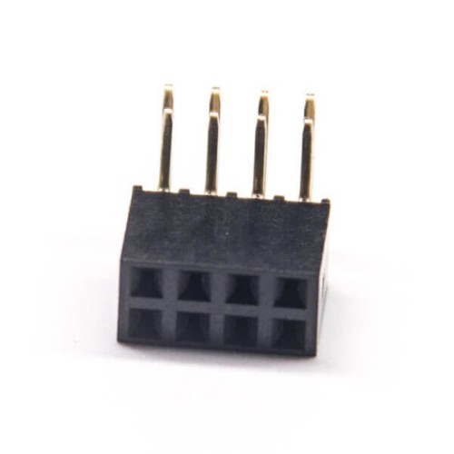 10pcs Right Angle Double Row Female Header 8 Pin 2.54mm Pitch Dip