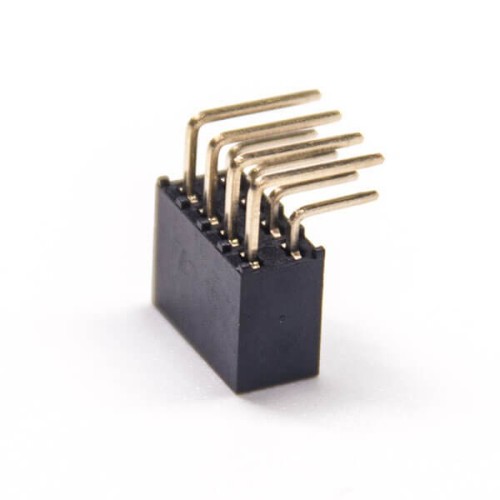 10pcs Right Angle Double Row Female Header 8 Pin 2.54mm Pitch Dip