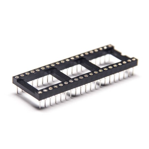 Female Pin Header Socket IC Circular Holes 2.5mm Straight PCB Mount