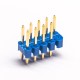 10pcs 9 Pin PCB Header Dual Row Blue Plastic 2.54mm Picth 180 Degree