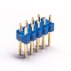 10pcs 9 Pin PCB Header Dual Row Blue Plastic 2.54mm Picth 180 Degree