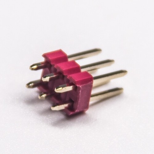 10pcs PCB Connector Pin Header 2.54mm Gap Dual Row Stright 6 Way DIP Red Plastic