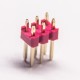 10pcs PCB Connector Pin Header 2.54mm Gap Dual Row Stright 6 Way DIP Red Plastic