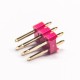 10pcs PCB Connector Pin Header 2.54mm Gap Dual Row Stright 6 Way DIP Red Plastic