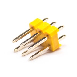 10pcs Straight Pin Header Through Hole 2X3 Double Row Yellow Plastic