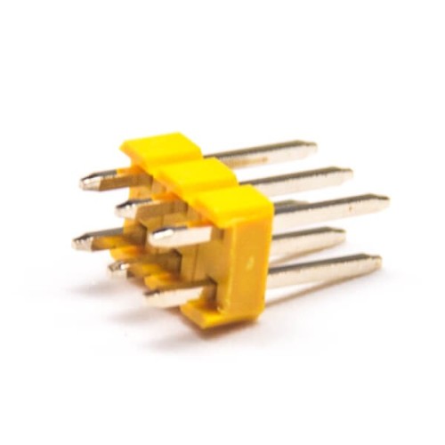 10pcs Straight Pin Header Through Hole 2X3 Double Row Yellow Plastic