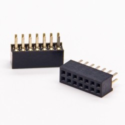 5pcs Female Header 14 Pin 180 Degree Dual Row 2×7PIN Through Hole 1.27mm Center Spacing